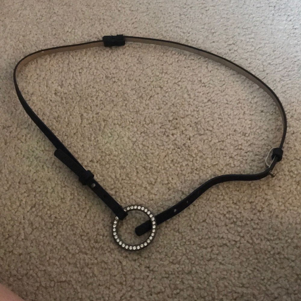 Express Adjustable Black Belt with Rhinestone - Picture 4 of 4